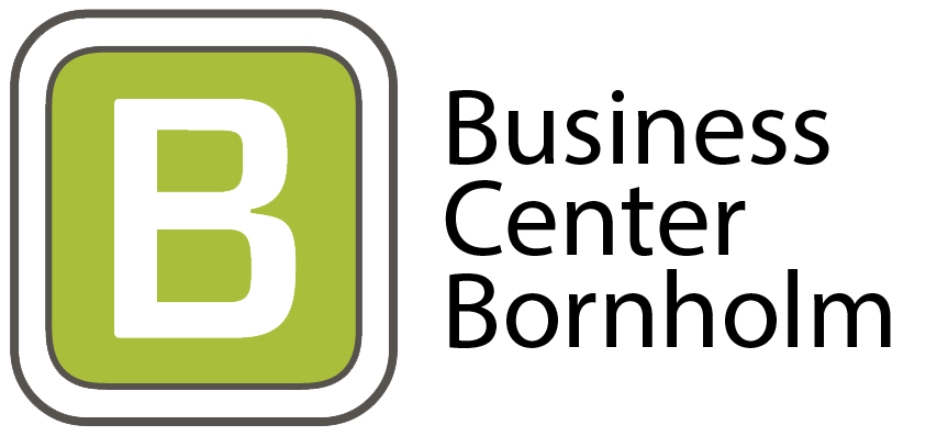 Logo med et grønt bogstav 'B' i en ramme ved siden af tekst